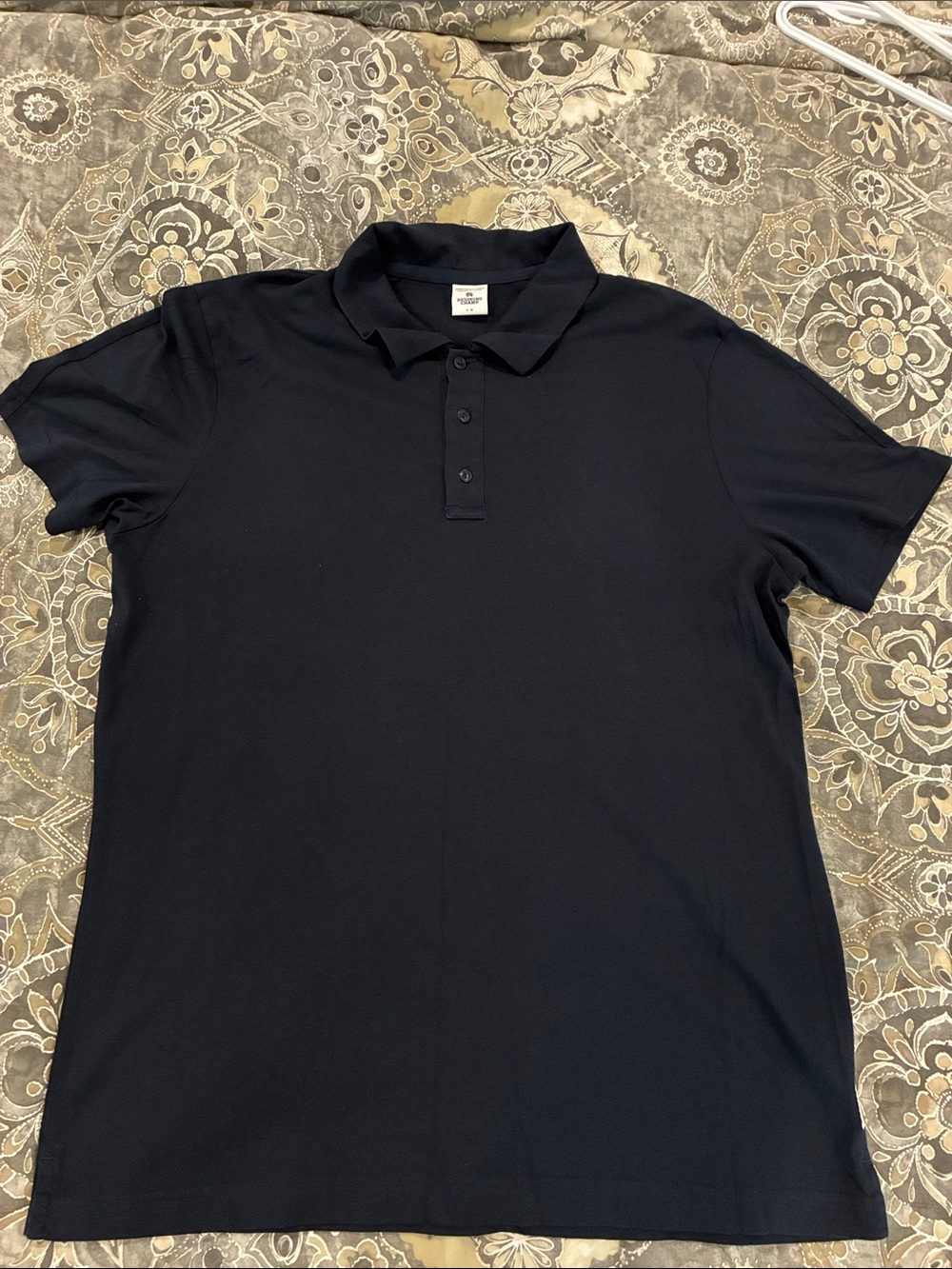 Reigning Champ Navy Lightweight Cotton Polo Shirt